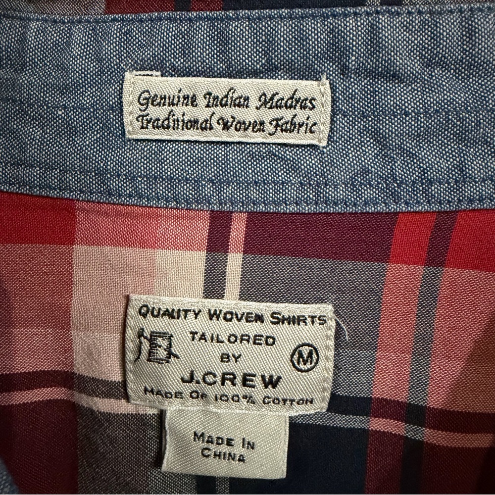 J. Crew RARE Red and Blue Plaid Button Down Shirt! The real DEAL!! ✌️ ❤️ - Picture 2 of 8